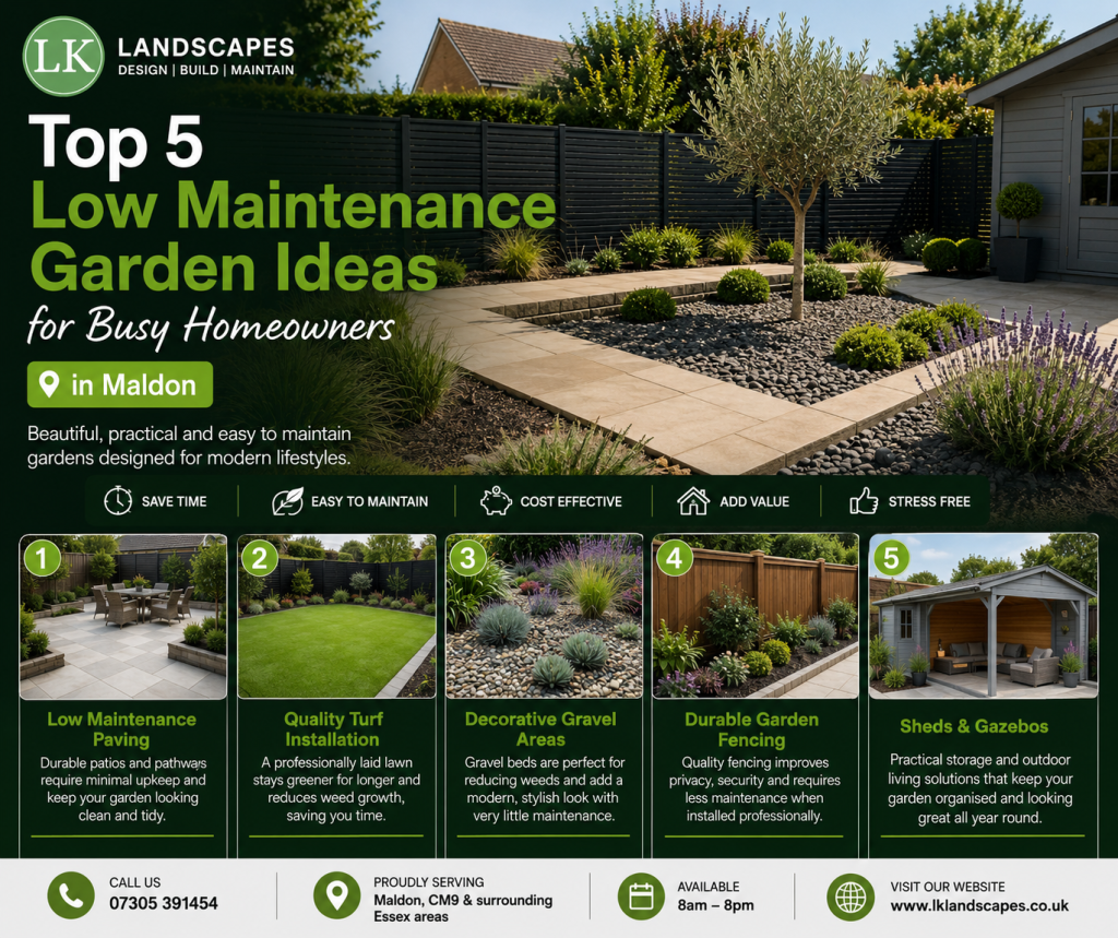 Top 5 Low Maintenance Garden Ideas for Busy Homeowners in Maldon