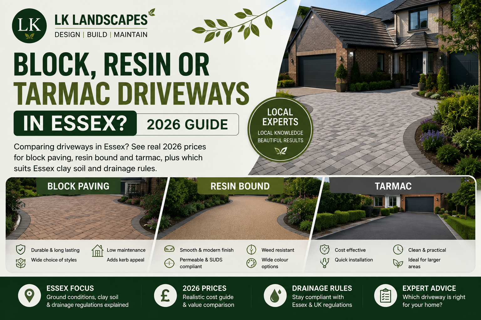 Block Paving, Resin Bound or Tarmac: Which Driveway Suits Your Essex Home?